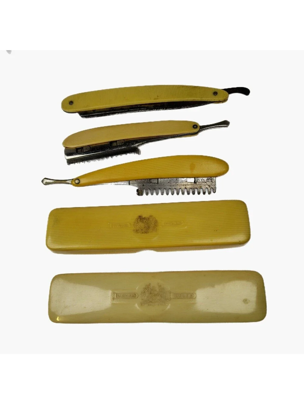 Vintage Durham Duplex Straight Razors with Original Cases